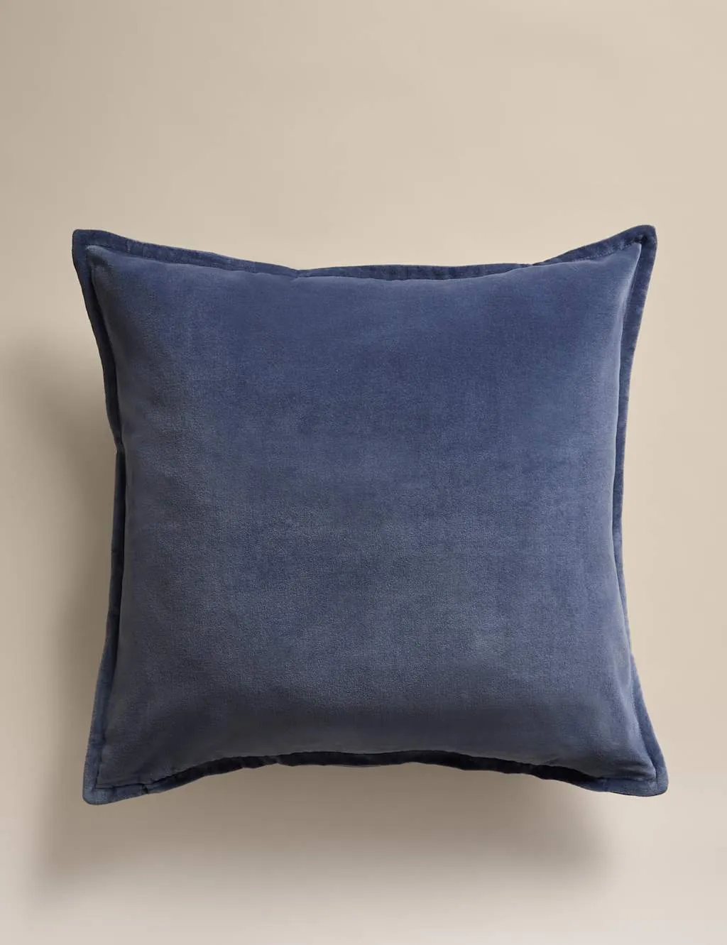 M&S Pure Cotton Velvet Cushion Slate Blue