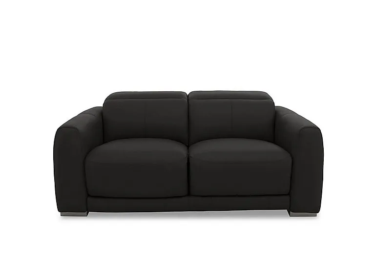 Edison Leather 2 Seater Sofa - Black