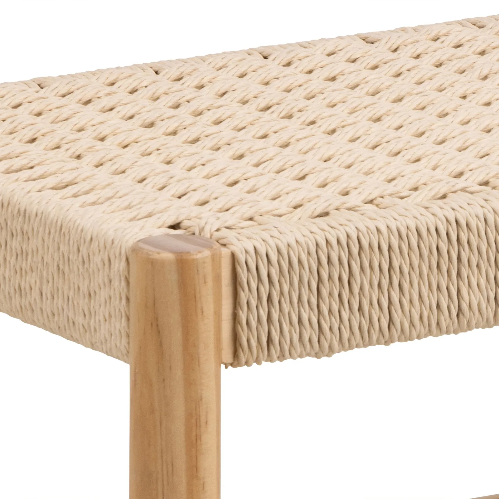 Furniture To Go Alvin Weaved Bench in Off-White 5