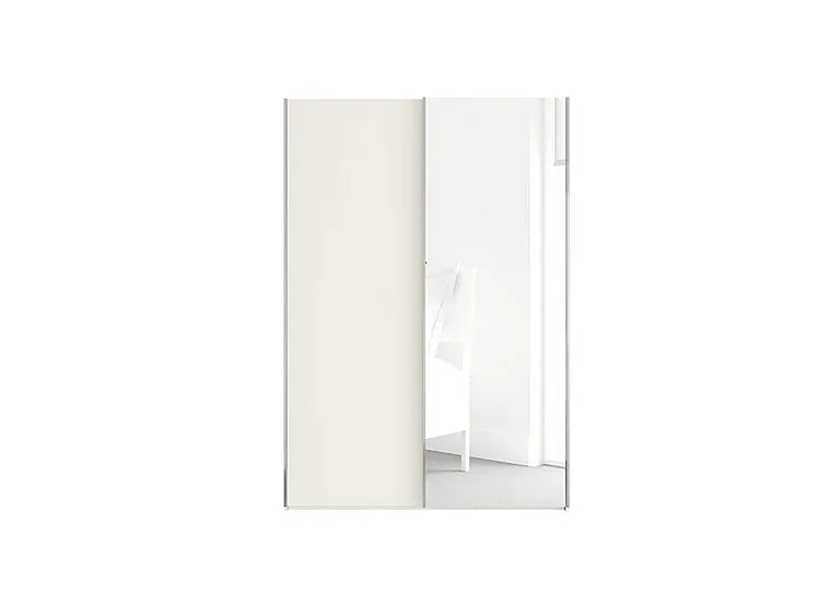 Oxford 2 Door Sliding 150 cm Wardrobe with Mirror - White