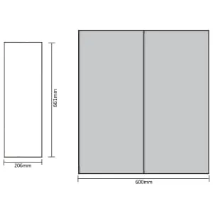 Duarti By Calypso 600mm Mirrored 2 Door Wall Hung Unit 2