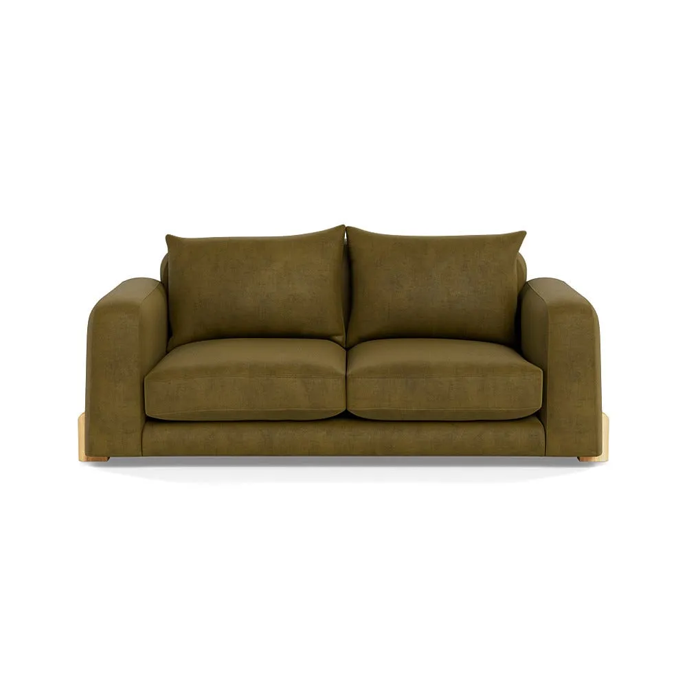 Heal's Nuvola 3 Seater Sofa Smart Luxe Velvet Peridot Natural Oak Feet 1