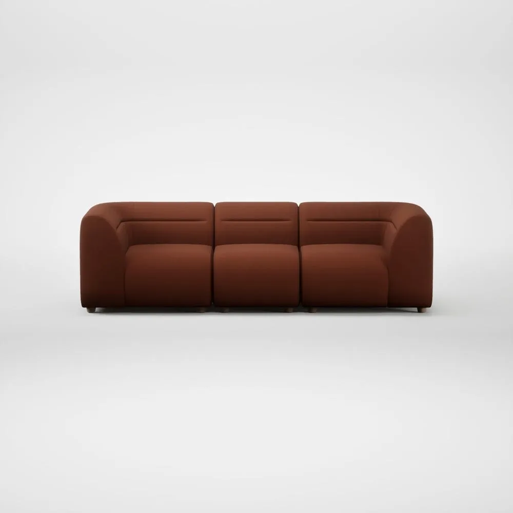 Heal's Lilli 3 Seater Sofa Smart Cotton Linen Rust Natural Feet 2