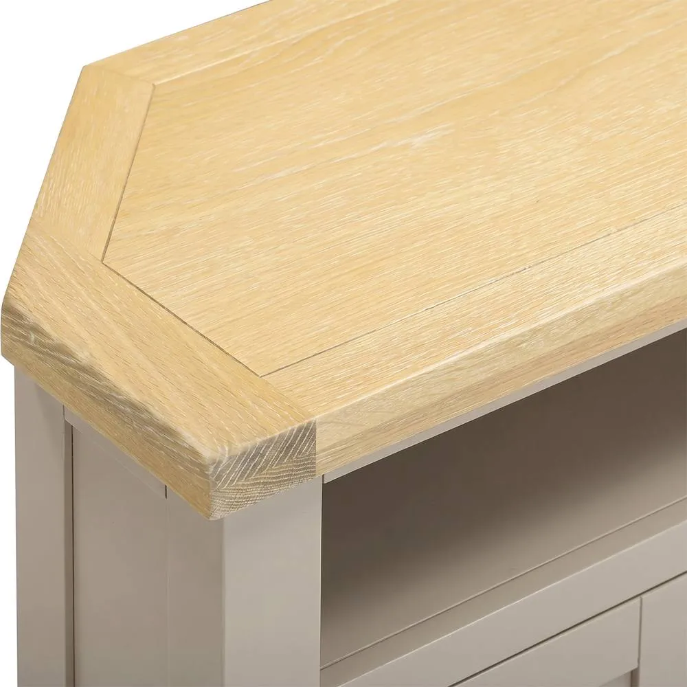 Seconique Windsor Corner Tv Unit (Fully Assembled) - Putty/Oak in Beige 6