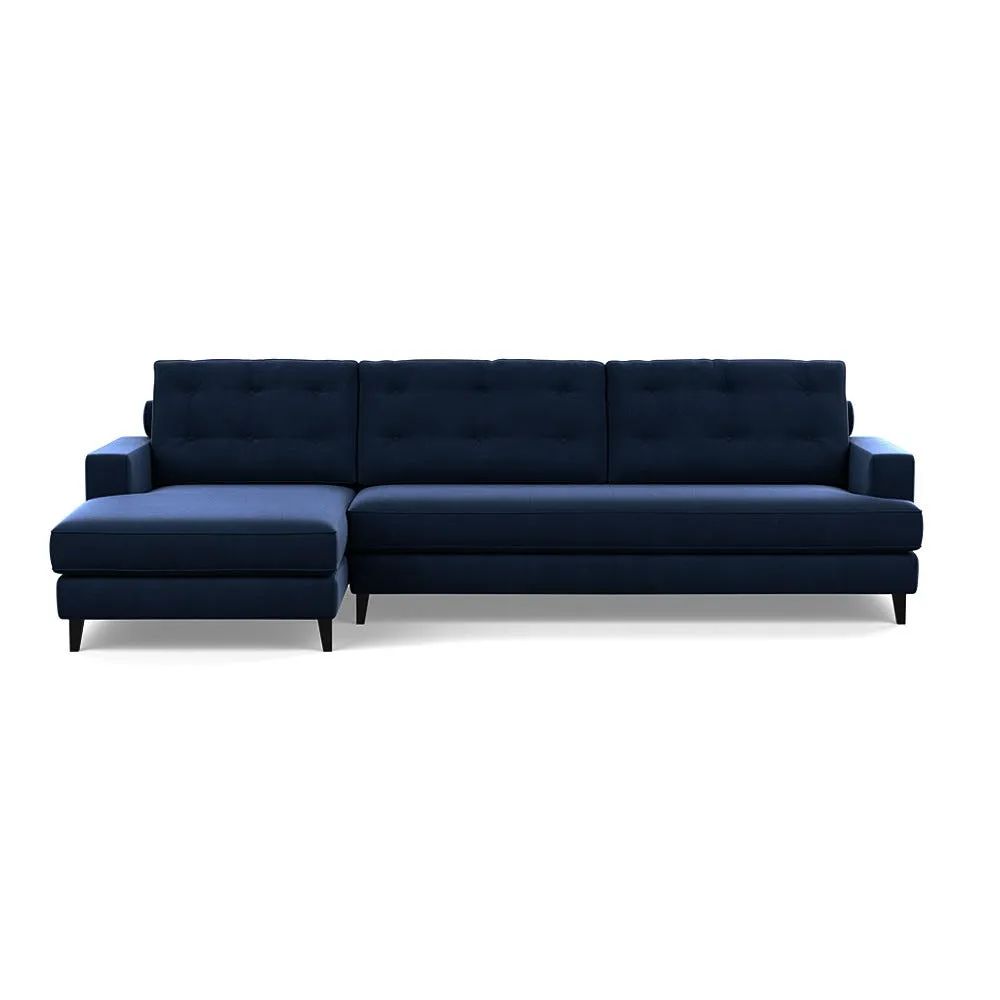 Heal's Mistral Left Hand Facing Corner Sofa Smart Velvet Dusk Black Feet 1