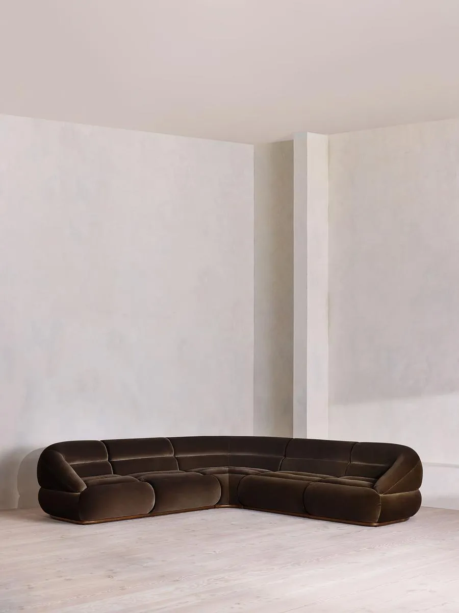 Edison Modular Sofa, Corner Sofa, Velvet, Chocolate