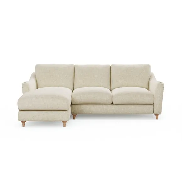 Hattie Slub Faux Linen Corner Chaise 1