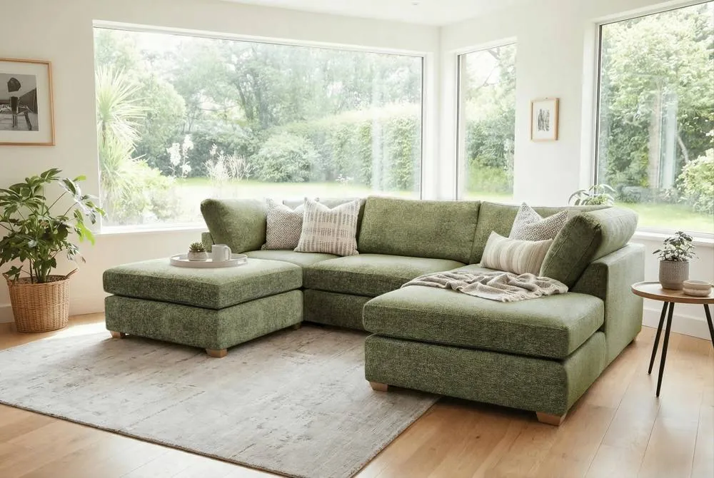 The Great Sofa Company Hyde U Shape Corner Sofa in Olive 5