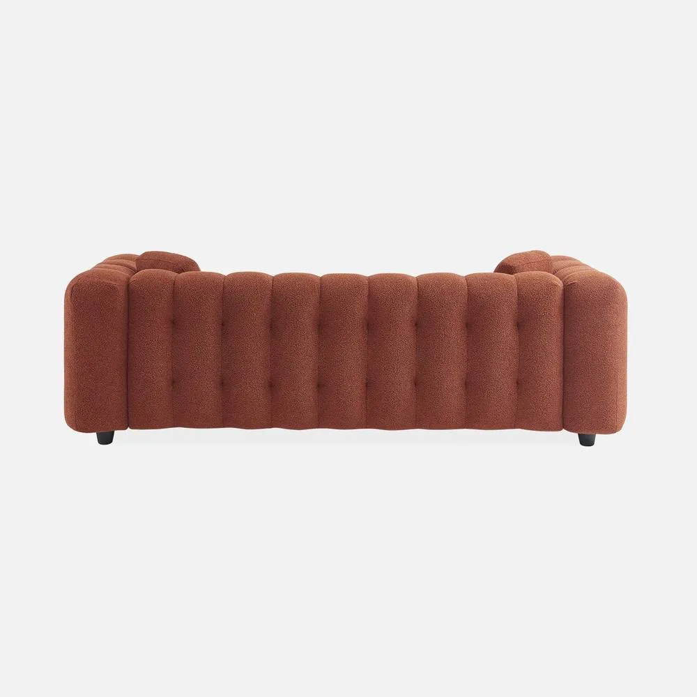 sweeek 3-seater Sofa Upholstered In Textured Boucle Fabric in Terracotta 3