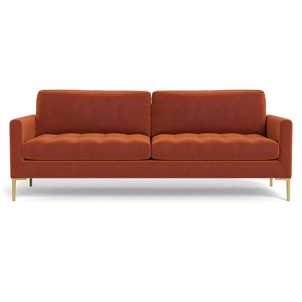 Heal's Eton 4 Str Sofa Cotton Velvet Russet Brass Feet 1