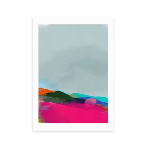 East End Prints Red Poppies Field Abstract III Framed Print 2