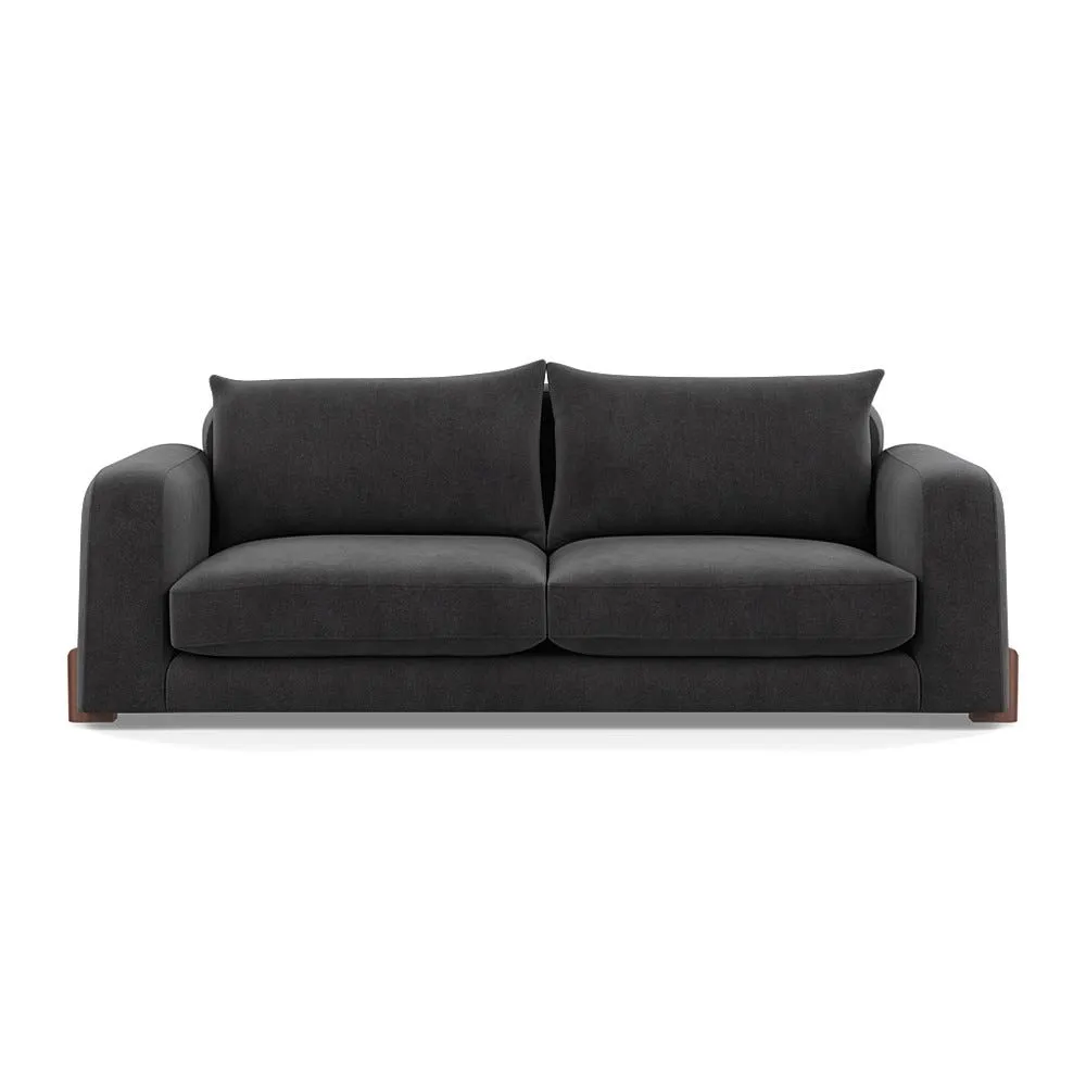 Heal's Nuvola 4 Seater Sofa Smart Luxe Velvet Nickel Walnut Stained Feet 1