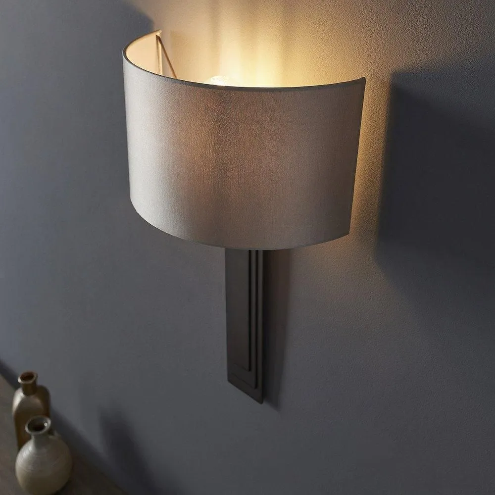Netlighting 'OLBIA' Dimmable Stylish Contemporary Indoor Décor Fabric Wall Lamp in Brown 3