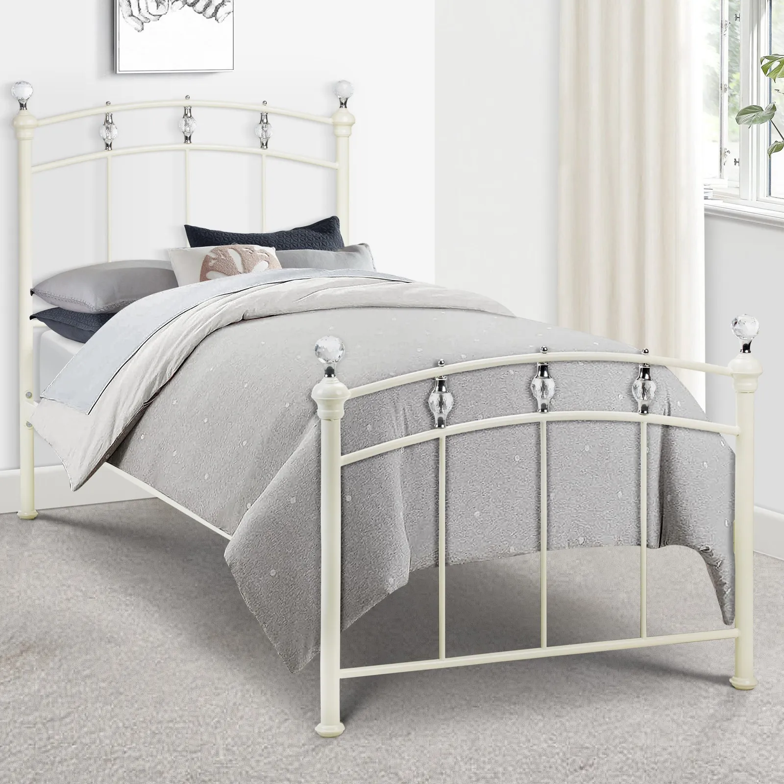 Sophie Crystal Bedstead White