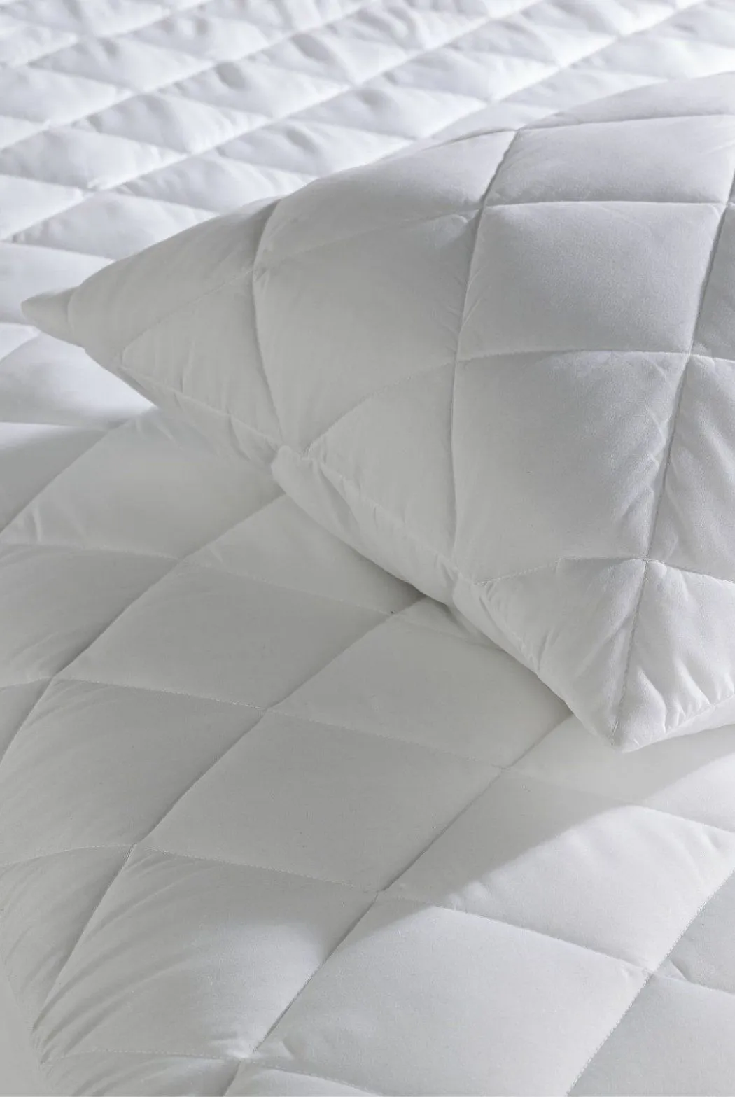Ezysleep Quilted Protector with Pillow Protector Cases Set in White