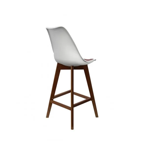 Fusion Living Soho White Plastic Bar Stool 5