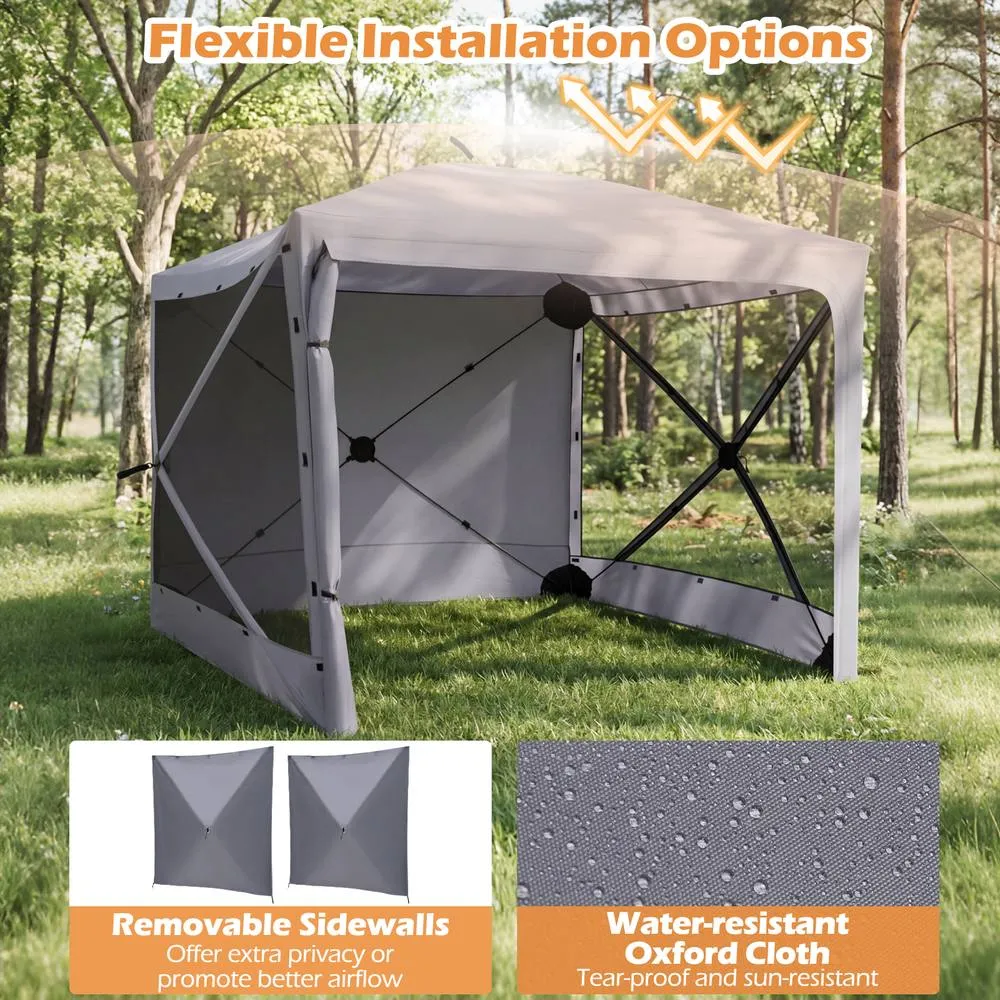 Costway Pop up Gazebo Tent Instant Setup Screen House Outdoor Canopy Shelter in Grey 5