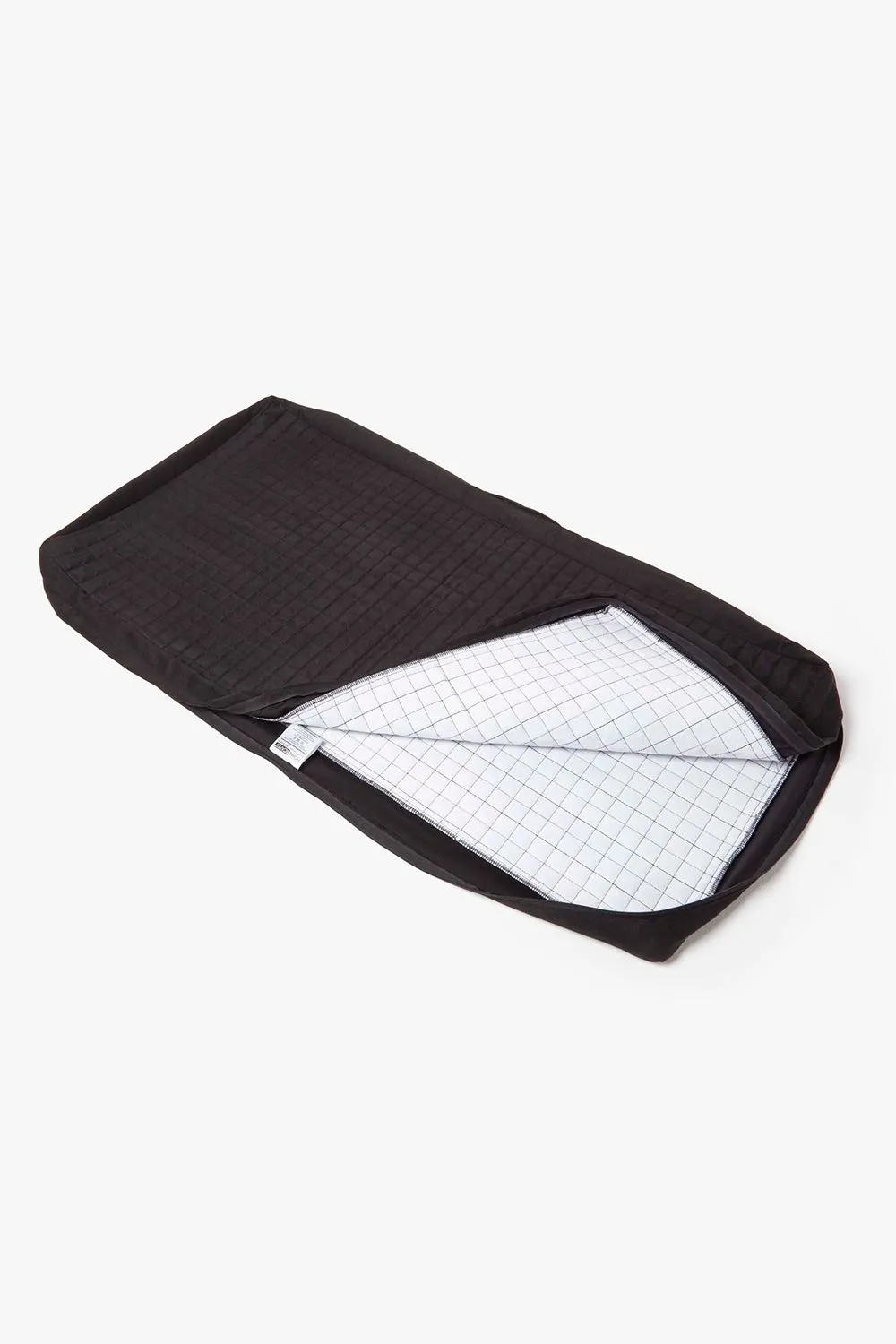 Homescapes Quilted Polyester 2 Seater Orthopaedic Booster Cushion Cover in Black 3