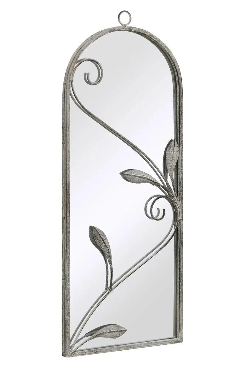 MirrorOutlet Concrete Colour Metal Framed Arched Wall Mirror 25"x 9" (64 X 24CM) in Grey 3