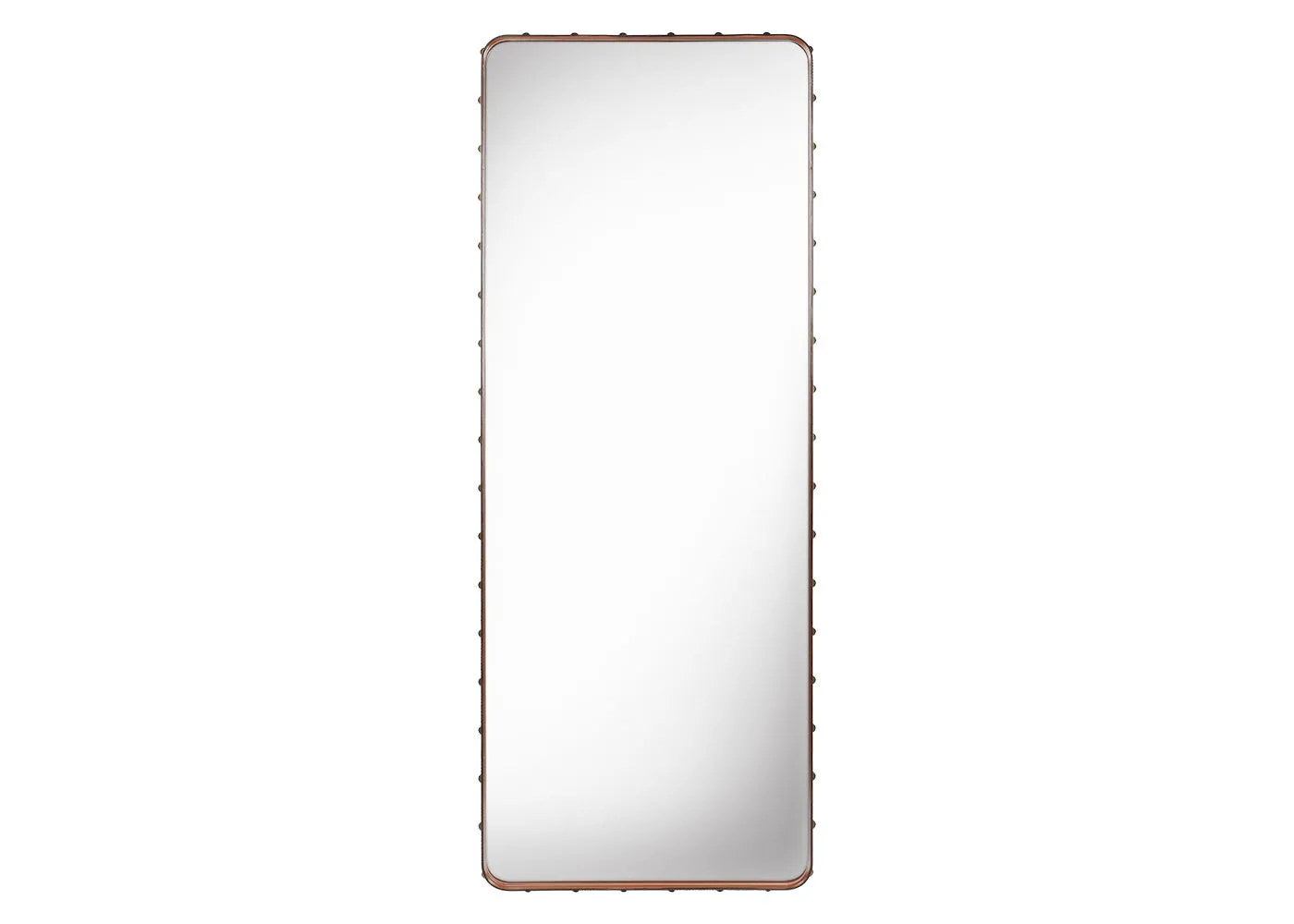 Gubi Adnet Rectangular Wall Mirror 70 x 180cm Tan Leather 1
