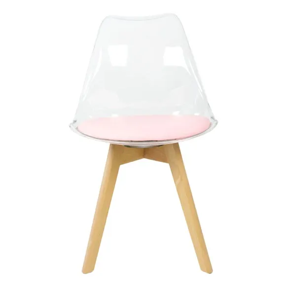 Fusion Living Soho Clear Plastic Dining Chair with Squared Legs 3