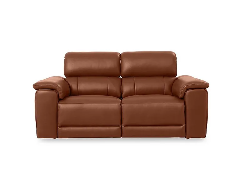Genius Leather 3 Seater Power Recliner Sofa with Power Headrests - Montana Butterscotch