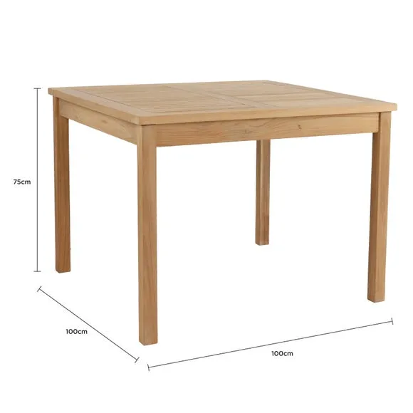 Teak Square Garden Dining Table 6
