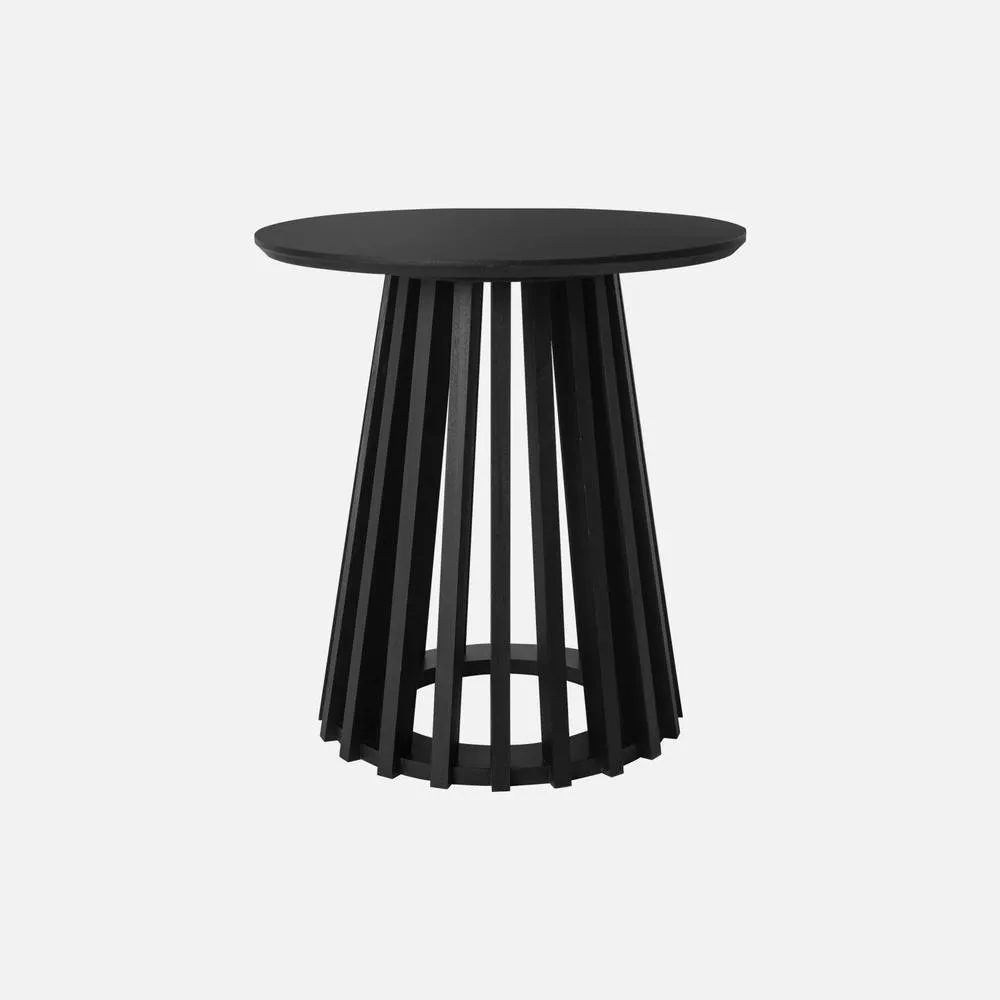 sweeek Pair Of Round Wooden-effect Coffee Tables 40cm & 60cm in Black 3