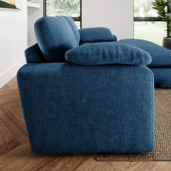 Magnus Vintage Soft Chenille Corner Chaise Sofa 2