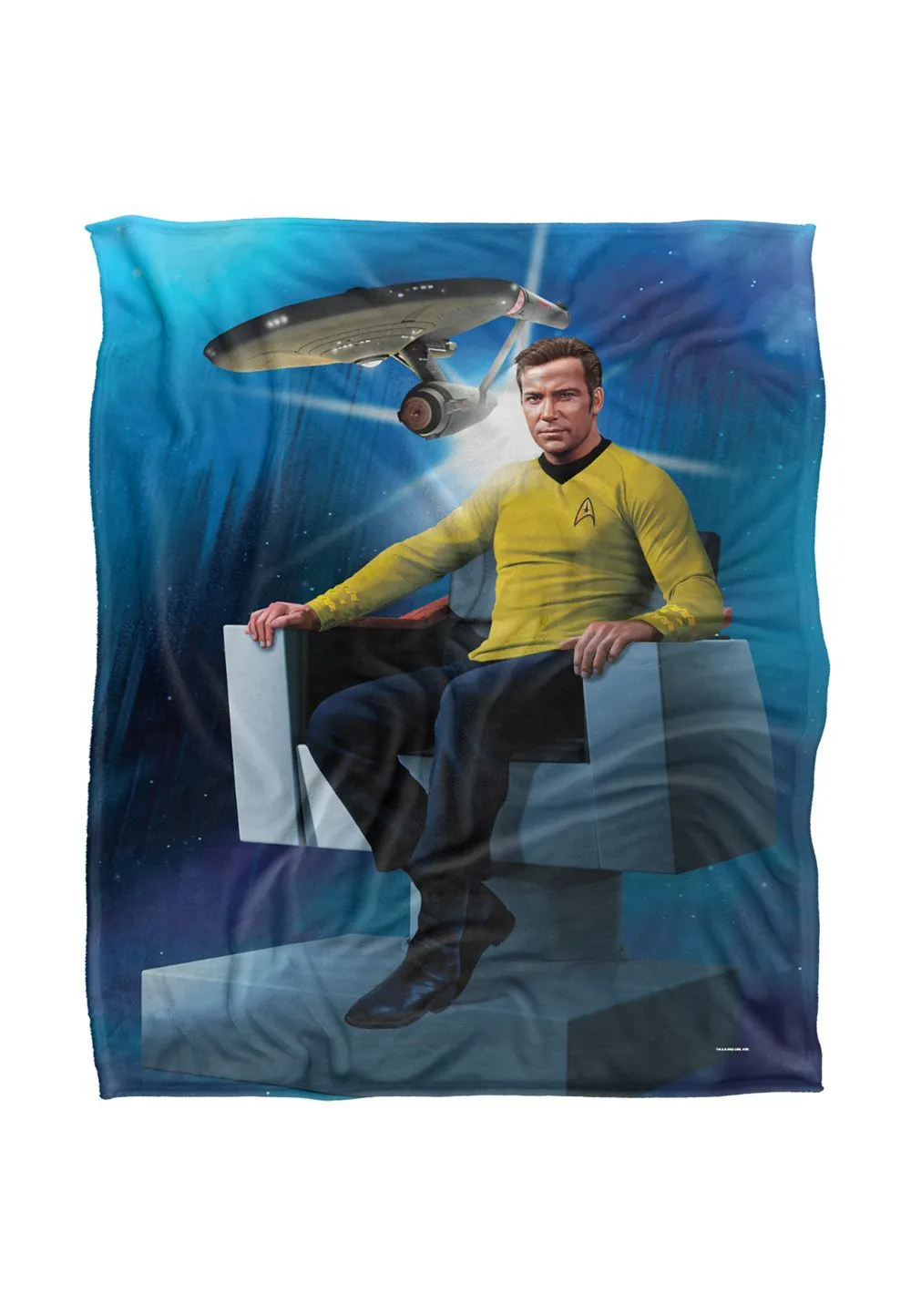 Star Trek Captains Chair Silky Touch Super Soft Throw Blanket 152 X 127 cm in White