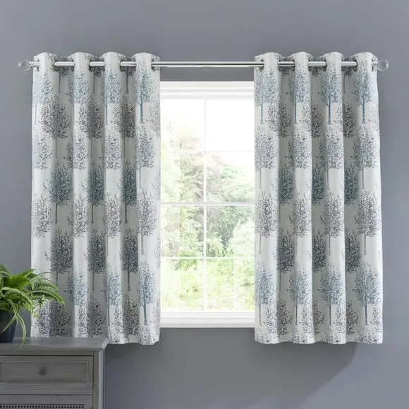 Jacquard Trees Eyelet Curtains 5