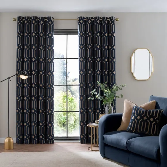 Luxe Deco Cut Velvet Eyelet Curtains 2