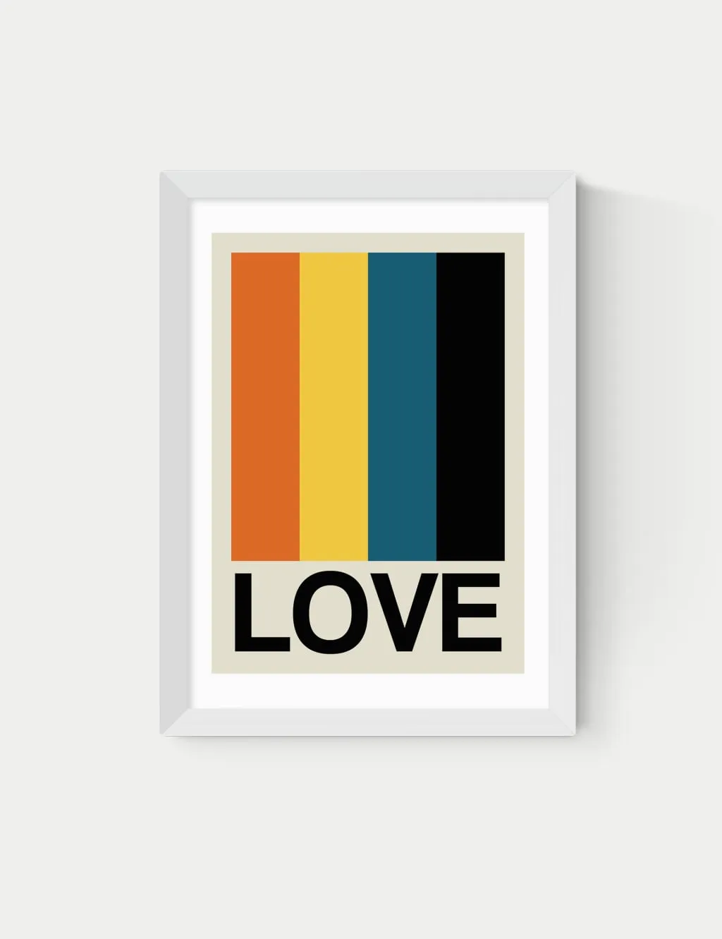 East End Prints Retro Stripe Framed Art White