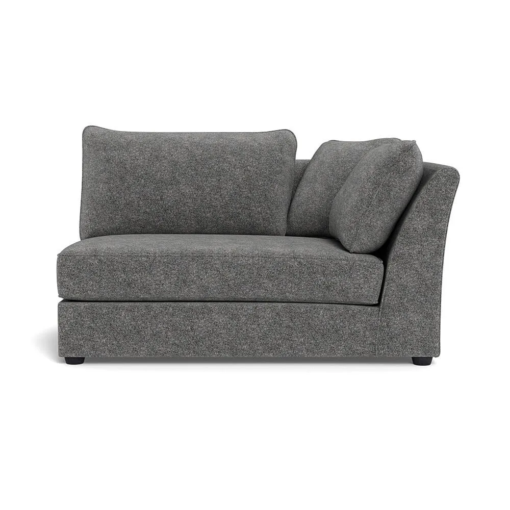 Heal's Tailor Large Curved Right Hand Facing Corner Unit Melton Wool Shale Black Feet