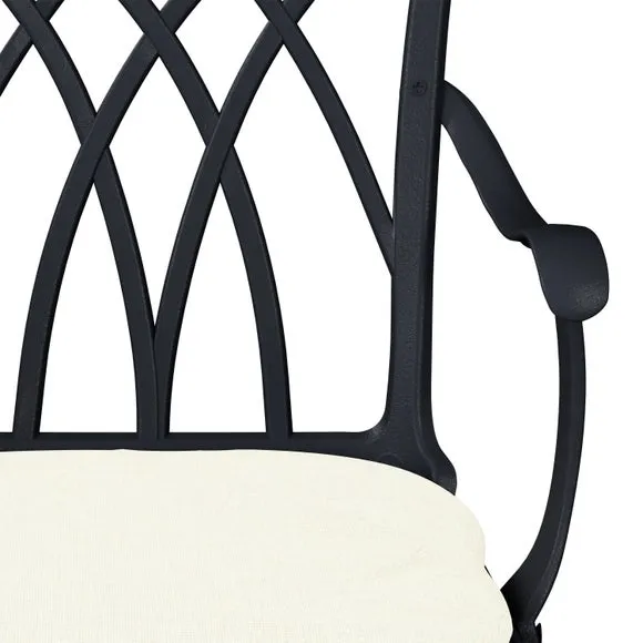 Cast Aluminium 2 Seater Black Bistro Set 5