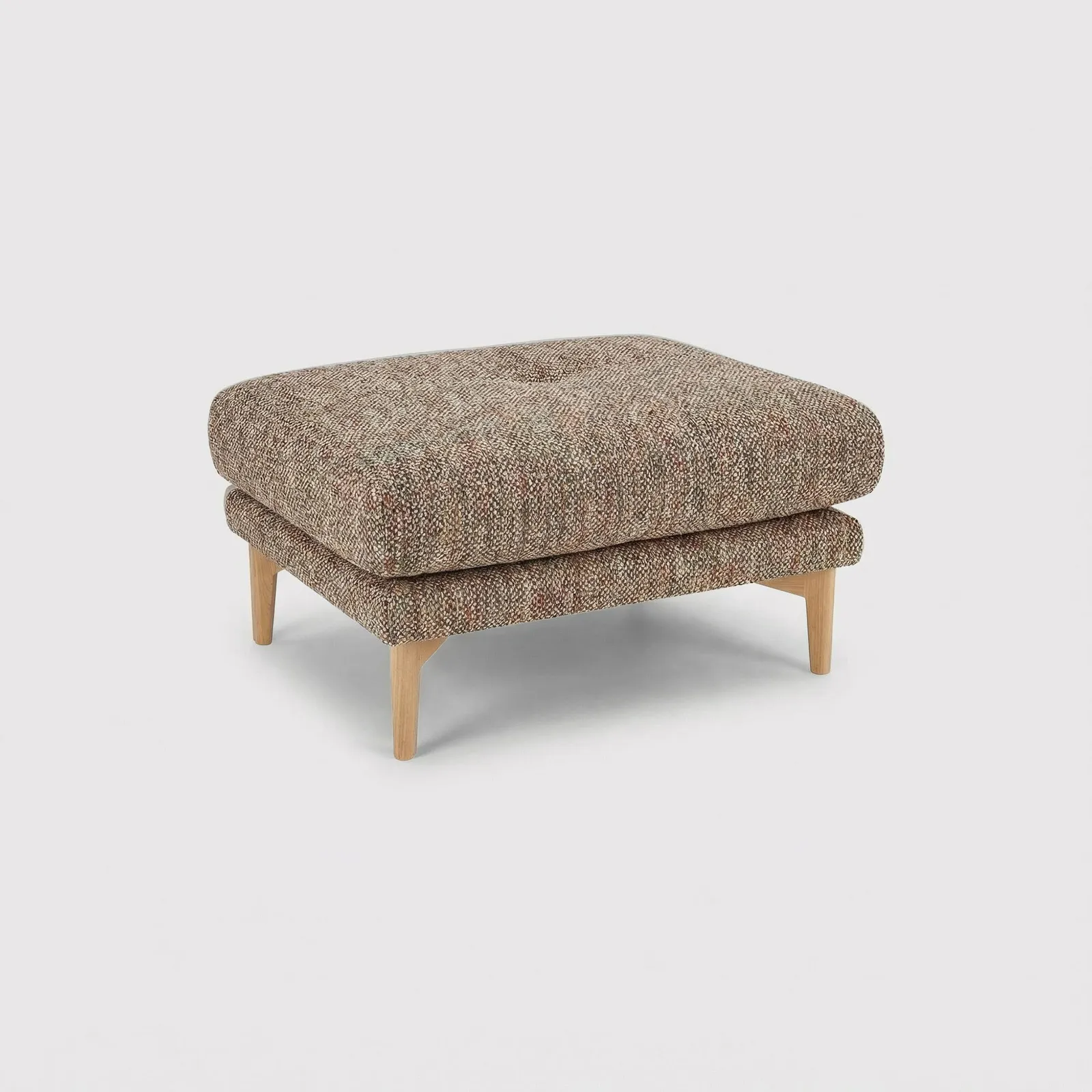 Ercol Aosta Footstool, Brown Fabric | Barker & Stonehouse