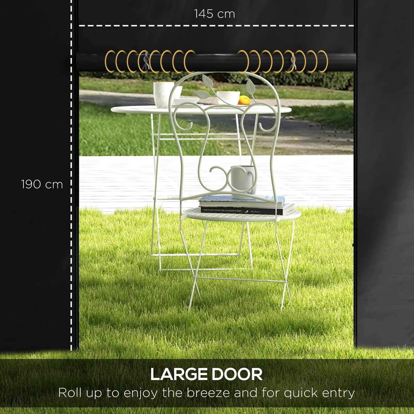 OUTSUNNY 3x3(m) or 3x6m Pop Up Gazebo Side Panels Replacement, 2 Pack in Black 6