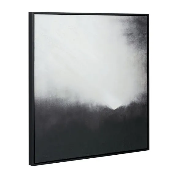 Monochrome Abstract Square Framed Canvas 2