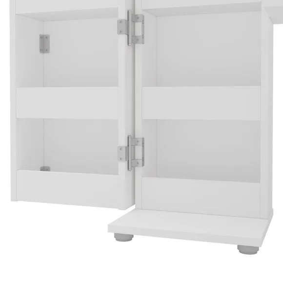 Elena Corner Dressing Table, White 5