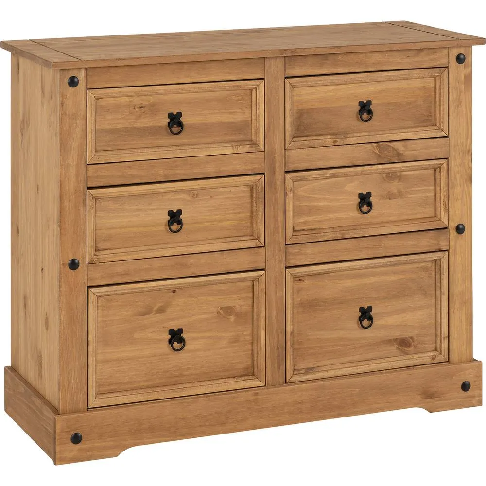 Seconique Corona Essentials 6 Drawer Chest in Natural 2