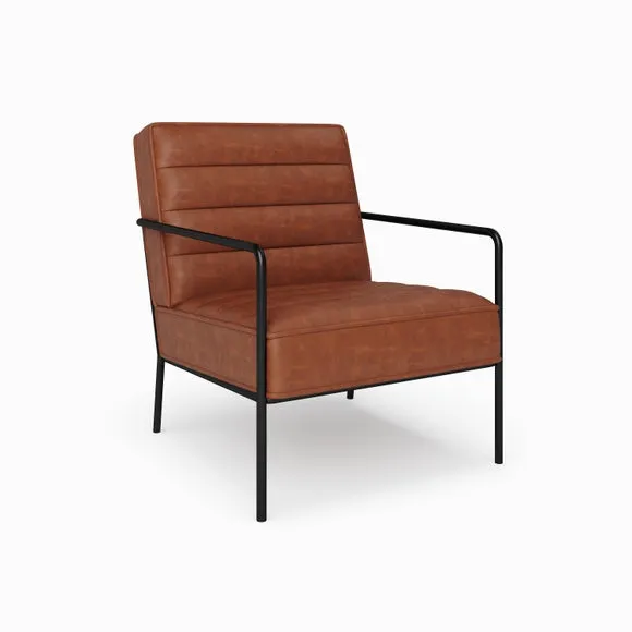 Bookham Faux Leather Metal Arm Accent Chair 2