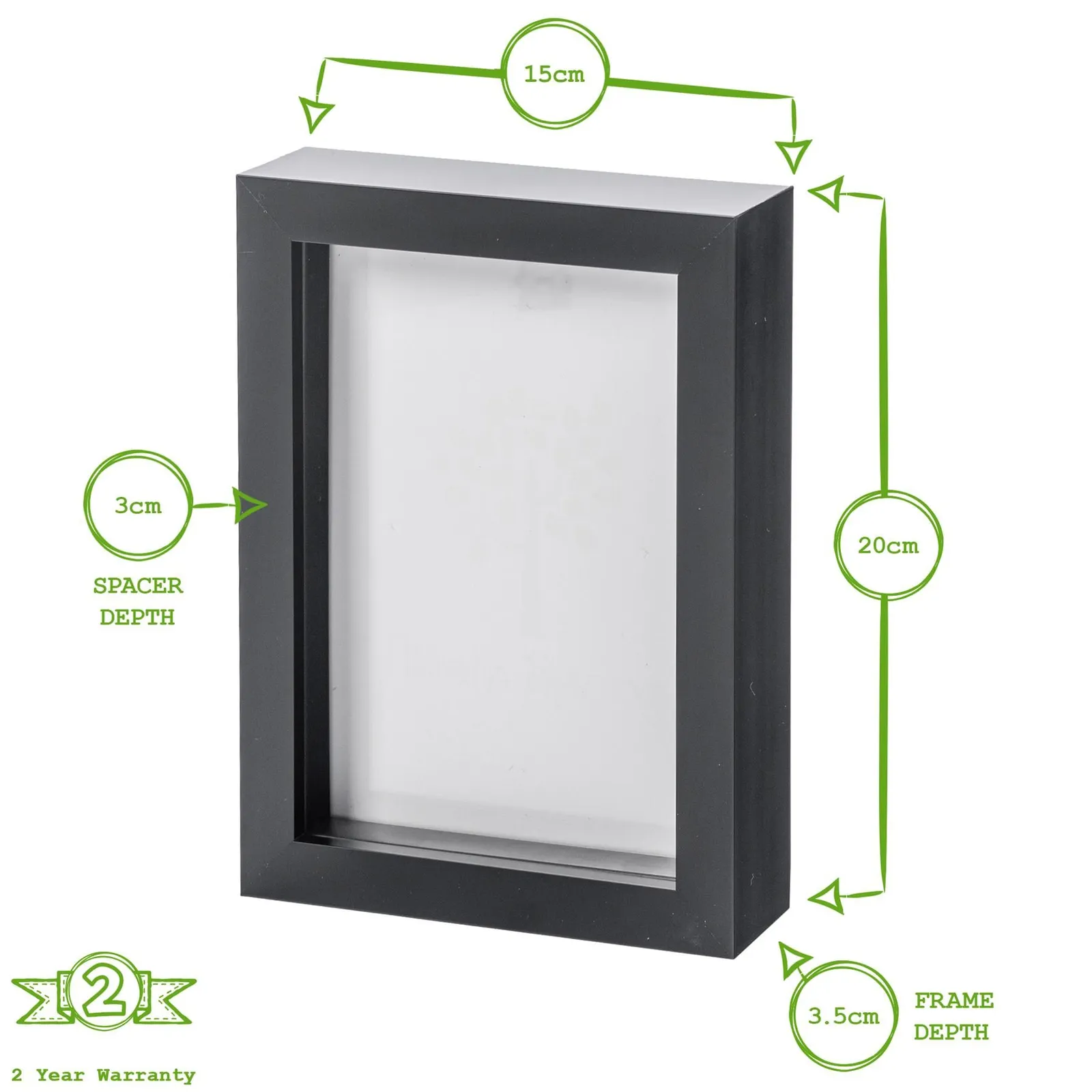 Nicola Spring 3D Box Photo Frame - 5 x 7" in Black 4
