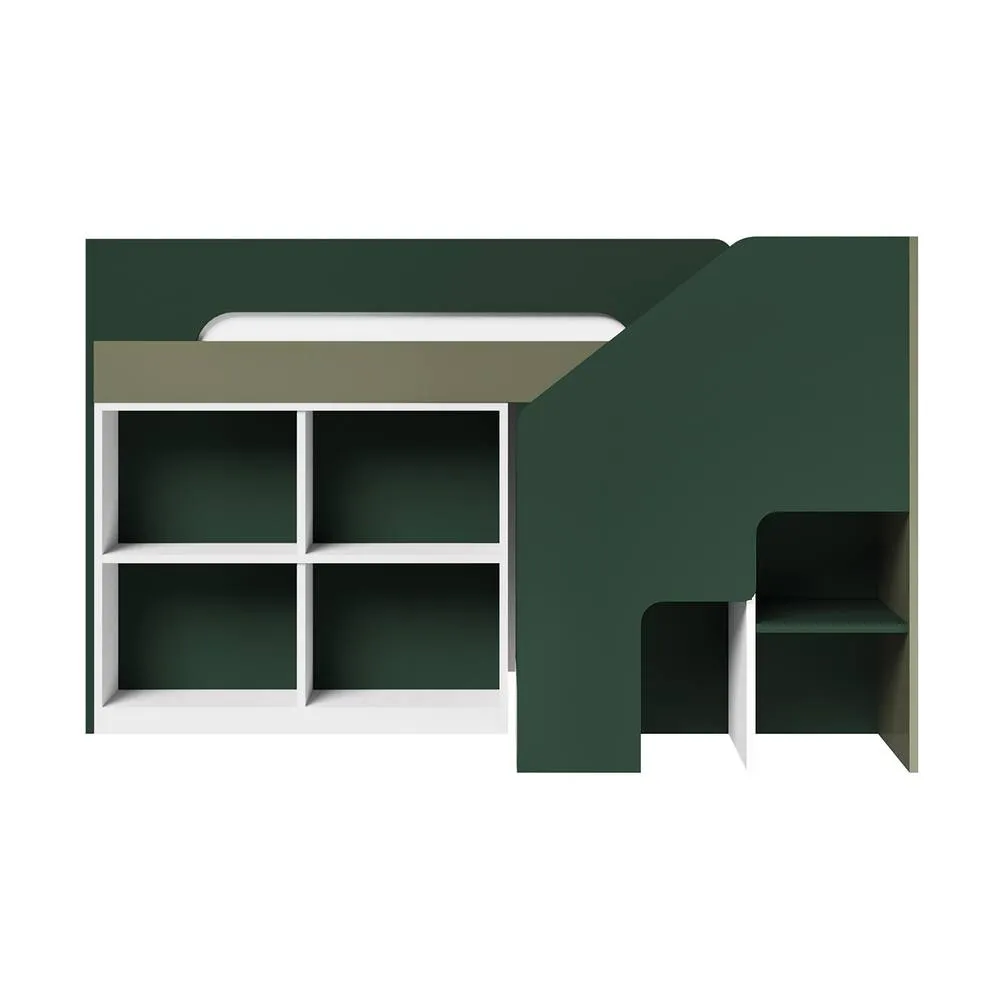 Flair Quinn Staircase Mid Sleeper Bed with Storage in Green 5
