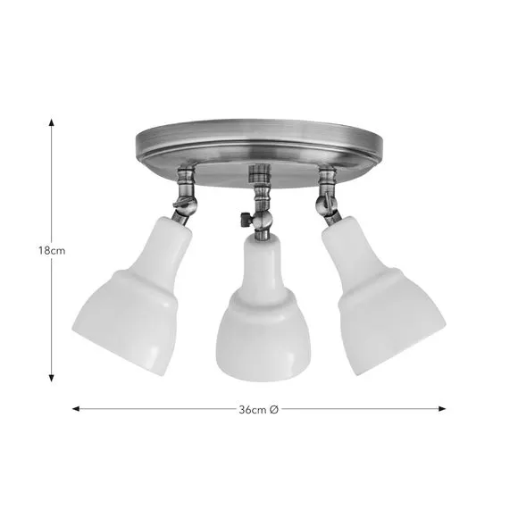 Wybridge 3 Light Semi Flush Spotlight 6