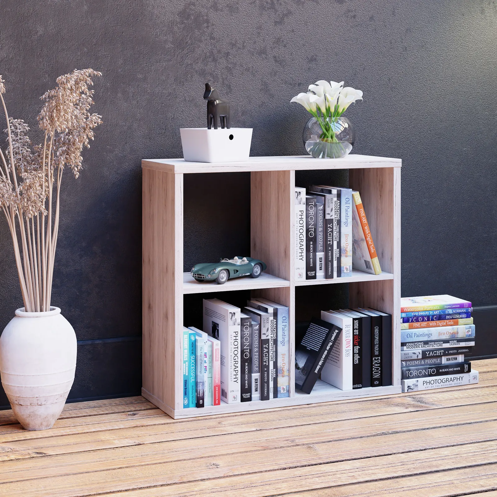 Furniture To Go Mauro 2x2 Storage Unit in Light Oak 3