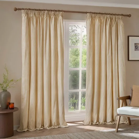 Yard Hebden Striped Pencil Pleat Curtains (Blackout Available) 2