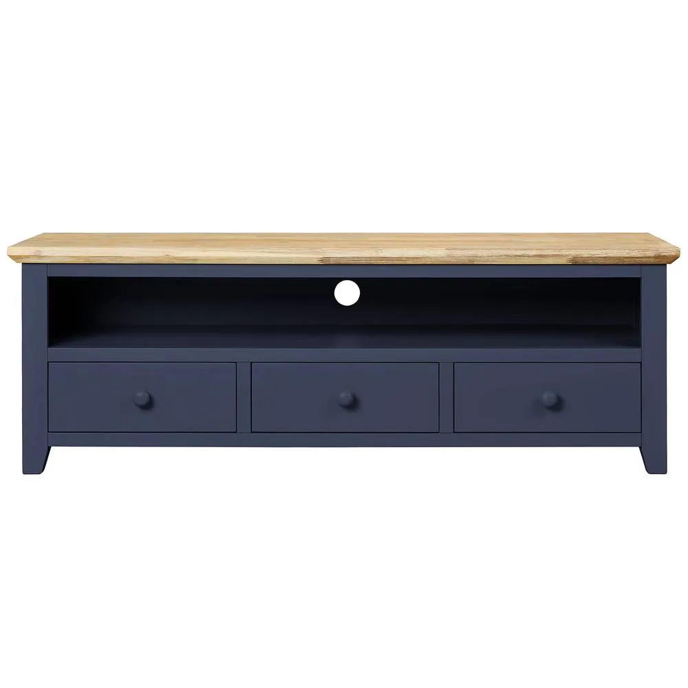 Statement Furniture Florence Large TV Stand with 3 Drawers & Shelf in Navy