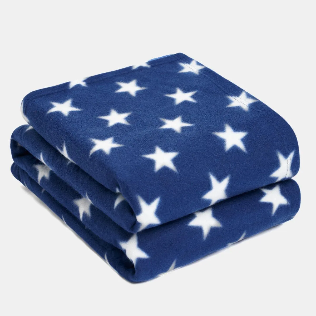 OHS Pack of 10 Printed Fleece Blanket Throw in Dark Blue