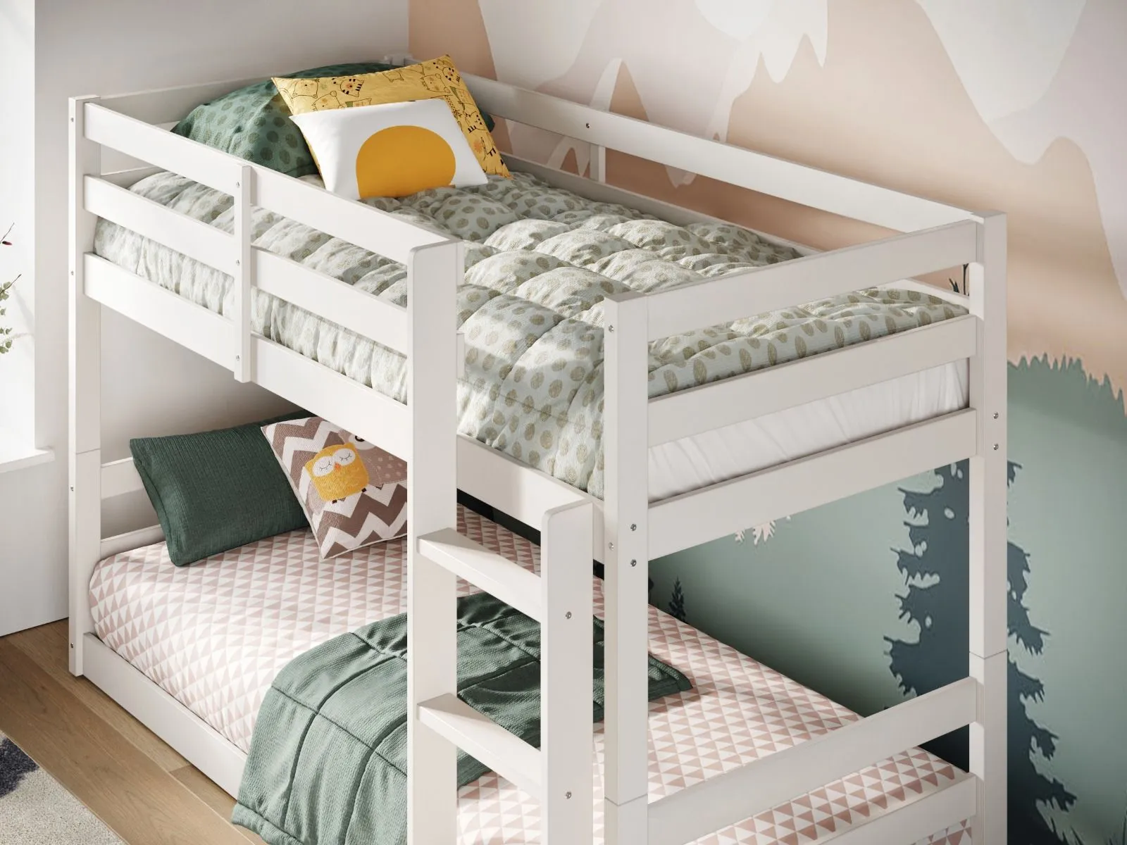 Flair Shasha Low Shorty Bunk Bed in White 4