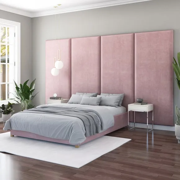 Hanging Wall Panel Dual Mount Plush Velvet Headboard 6